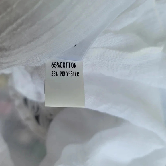 Cupshe Swim Coverup Dress One Size Boho Crochet Pom Pom Fringe Tassel White Blue - Picture 2 of 13